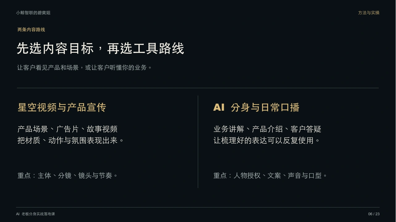 先选内容目标，再选工具路线