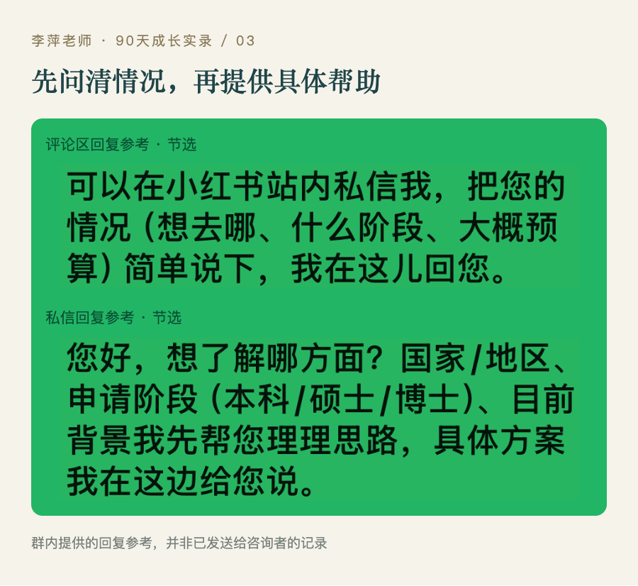 为常见咨询整理回复参考