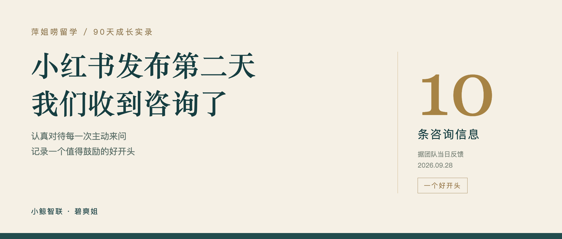 小红书发布第二天，收到10条咨询：我们认真对待这个好开头